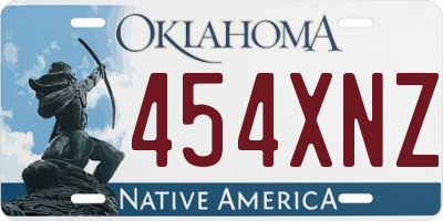 OK license plate 454XNZ