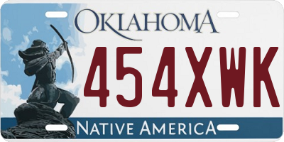 OK license plate 454XWK