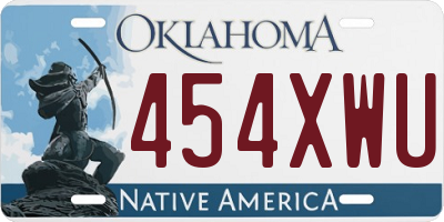OK license plate 454XWU