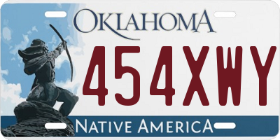 OK license plate 454XWY