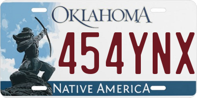 OK license plate 454YNX
