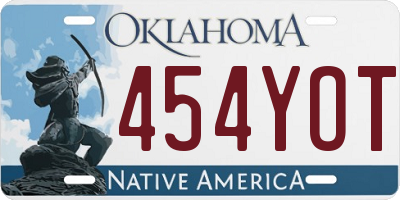 OK license plate 454YOT