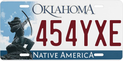 OK license plate 454YXE