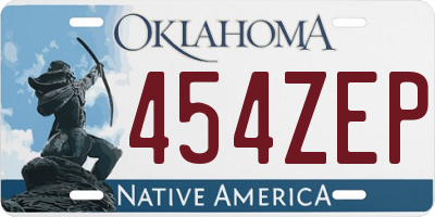 OK license plate 454ZEP