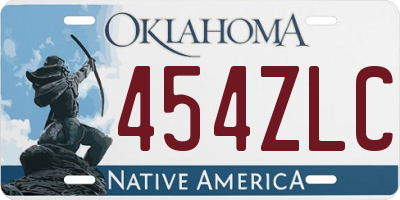 OK license plate 454ZLC