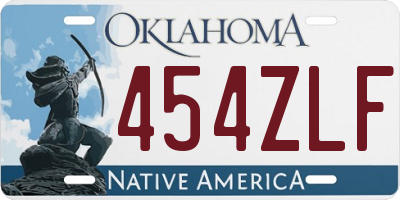 OK license plate 454ZLF