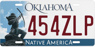 OK license plate 454ZLP
