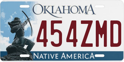 OK license plate 454ZMD