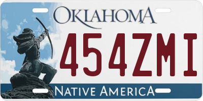 OK license plate 454ZMI