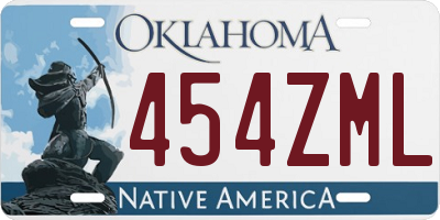 OK license plate 454ZML