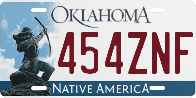 OK license plate 454ZNF