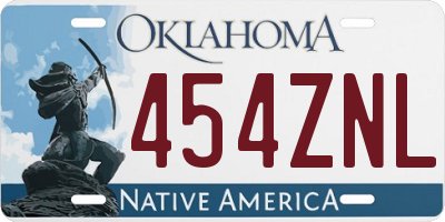 OK license plate 454ZNL