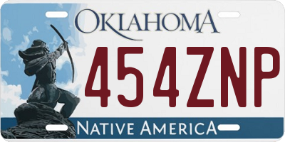 OK license plate 454ZNP