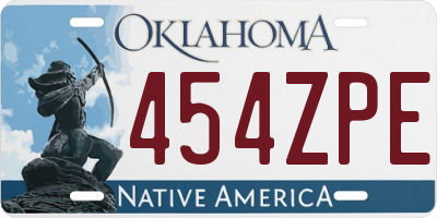OK license plate 454ZPE