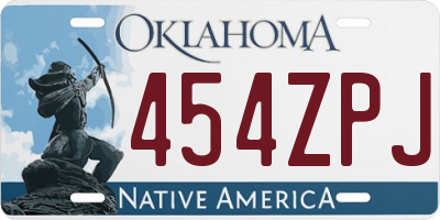OK license plate 454ZPJ