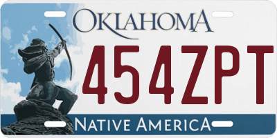 OK license plate 454ZPT