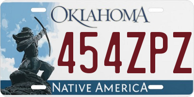 OK license plate 454ZPZ