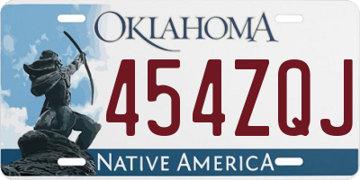 OK license plate 454ZQJ