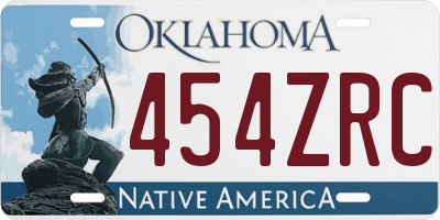 OK license plate 454ZRC