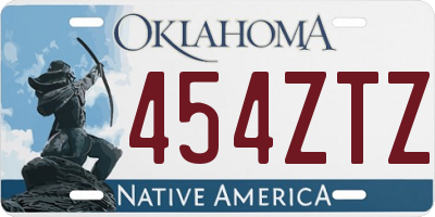 OK license plate 454ZTZ