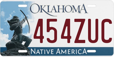 OK license plate 454ZUC