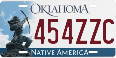 OK license plate 454ZZC