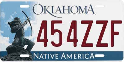 OK license plate 454ZZF