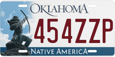 OK license plate 454ZZP