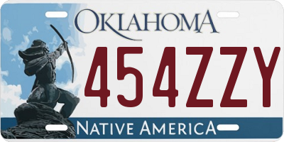 OK license plate 454ZZY