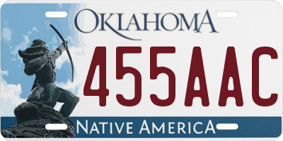 OK license plate 455AAC