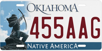 OK license plate 455AAG