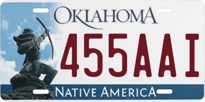 OK license plate 455AAI