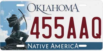 OK license plate 455AAQ