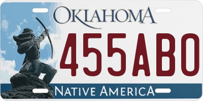 OK license plate 455ABO
