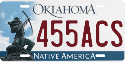 OK license plate 455ACS