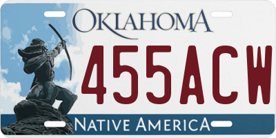 OK license plate 455ACW