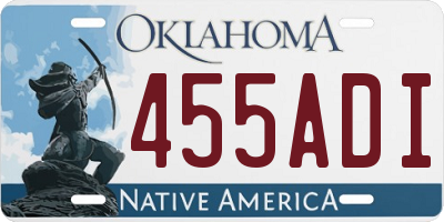 OK license plate 455ADI