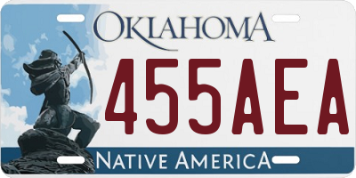 OK license plate 455AEA