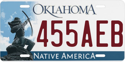 OK license plate 455AEB