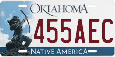 OK license plate 455AEC