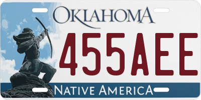 OK license plate 455AEE