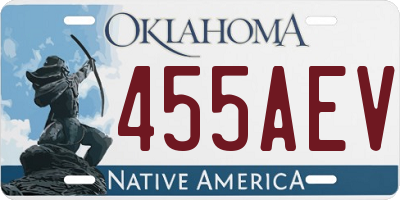 OK license plate 455AEV