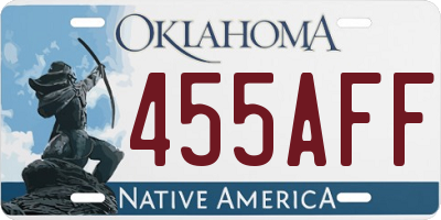 OK license plate 455AFF