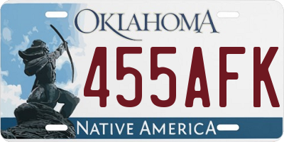 OK license plate 455AFK