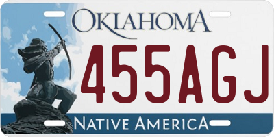OK license plate 455AGJ