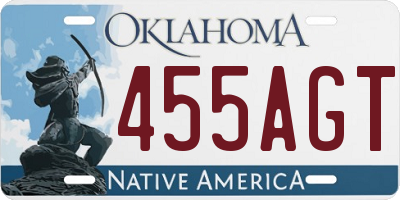 OK license plate 455AGT