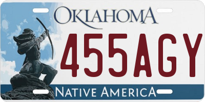 OK license plate 455AGY