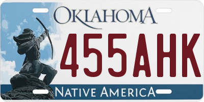 OK license plate 455AHK