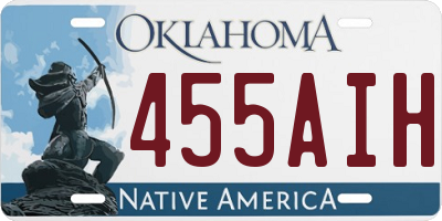 OK license plate 455AIH