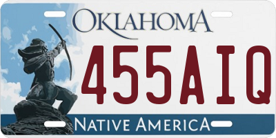 OK license plate 455AIQ
